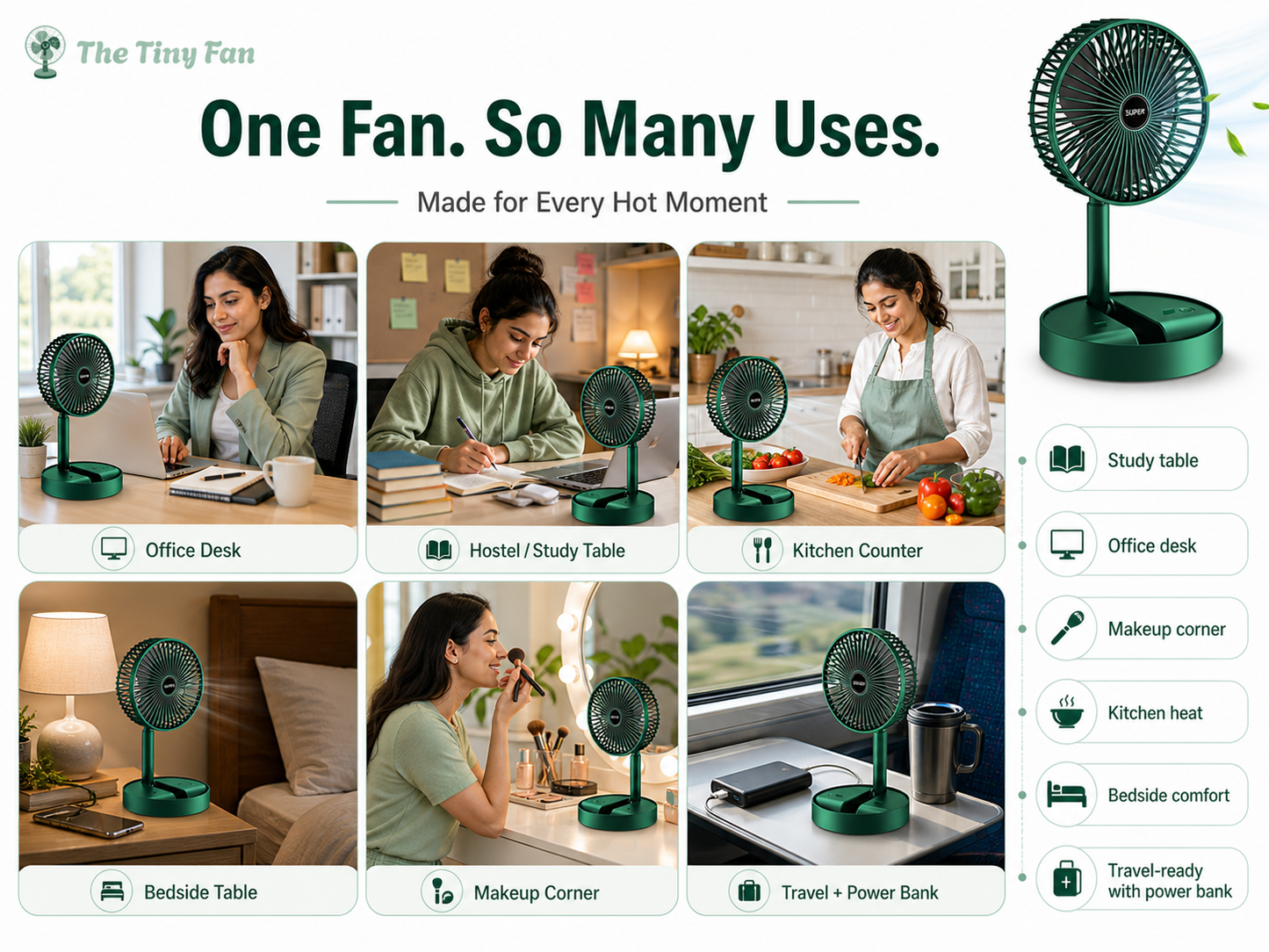 The Tiny Fan Fold™ — Foldable Portable Cooling Fan