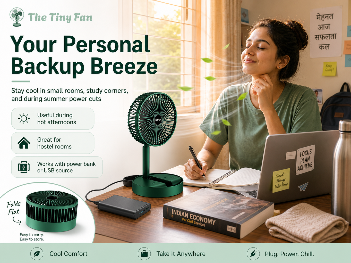 The Tiny Fan Fold™ — Foldable Portable Cooling Fan